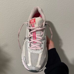 Nike Women's Pink and White Running Shoes